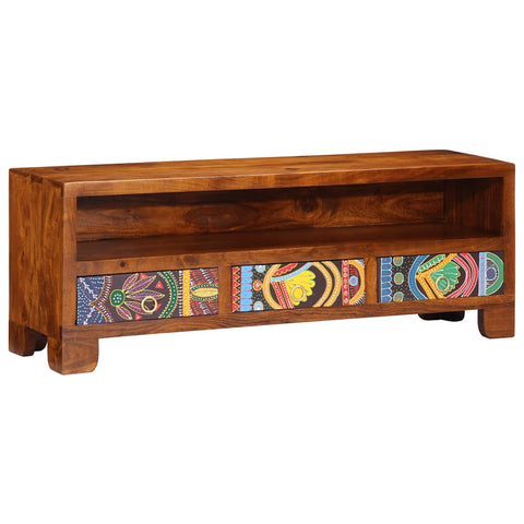 vidaXL TV Cabinet Multicolour 110x30x40 Solid Wood Acacia