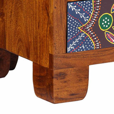 vidaXL TV Cabinet Multicolour 110x30x40 Solid Wood Acacia