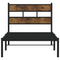 vidaXL Metal Bed Frame without Mattress Smoked Oak 100x190 cm