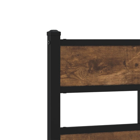 vidaXL Headboard Smoked Oak 140 cm Iron and Engineered Wood
