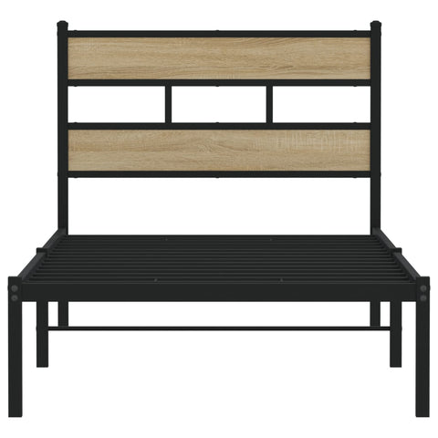 vidaXL Metal Bed Frame without Mattress Sonoma Oak 80x200 cm