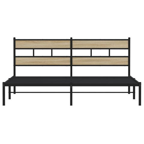 vidaXL Metal Bed Frame without Mattress Sonoma Oak 200x200 cm