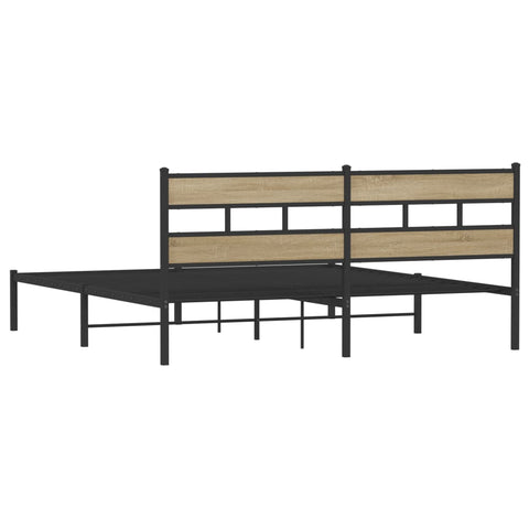 vidaXL Metal Bed Frame without Mattress Sonoma Oak 200x200 cm