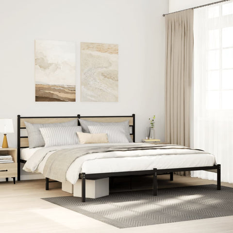 vidaXL Metal Bed Frame without Mattress Sonoma Oak 200x200 cm