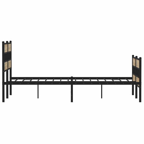 vidaXL Metal Bed Frame without Mattress Sonoma Oak 135x190 cm Double