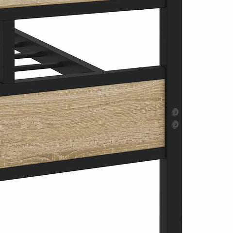 vidaXL Metal Bed Frame without Mattress Sonoma Oak 135x190 cm Double