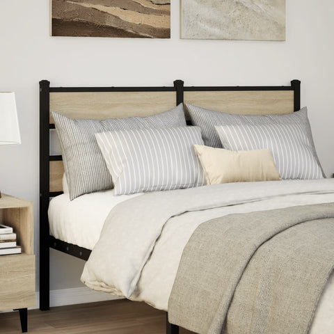 vidaXL Headboard Sonoma Oak 120 cm Iron and Engineered Wood