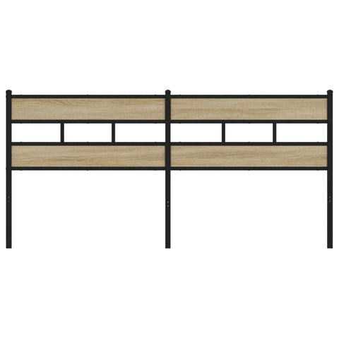 vidaXL Headboard Sonoma Oak 193 cm Iron and Engineered Wood