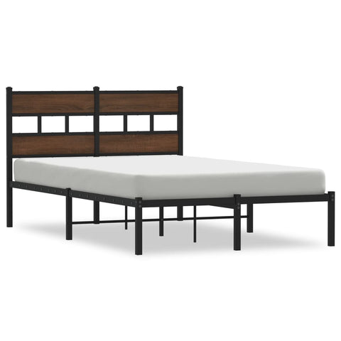 vidaXL Bed Frame without Mattress with Headboard Brown Oak 120x190 cm Small Double