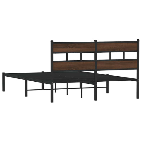 vidaXL Bed Frame without Mattress with Headboard Brown Oak 150x200 cm King Size