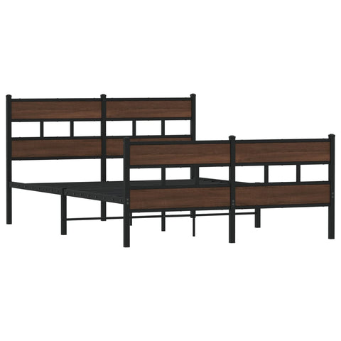 vidaXL Bed Frame without Mattress with Headboard and Footboard 140x200 cm