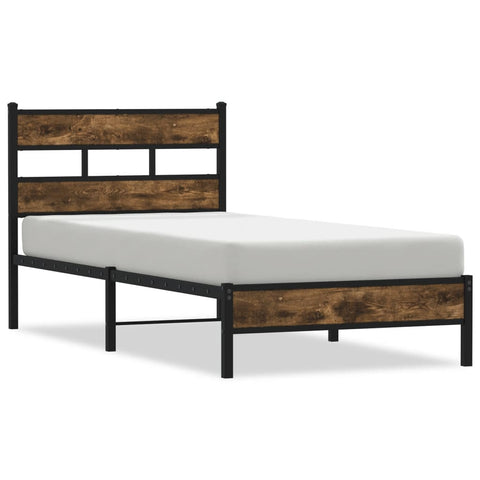 vidaXL Bed Frame without Mattress with Headboard Sonoma Oak 107x203 cm