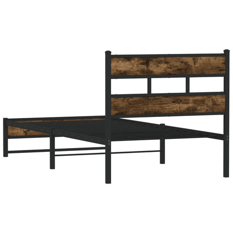 vidaXL Metal Bed Frame without Mattress Smoked Oak 80x200 cm