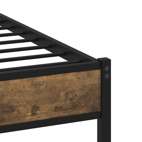 vidaXL Metal Bed Frame without Mattress Smoked Oak 160x200 cm