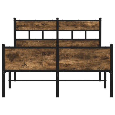 vidaXL Bed Frame without Mattress Smoked Oak 120x190 cm Small Double Engineered Wood