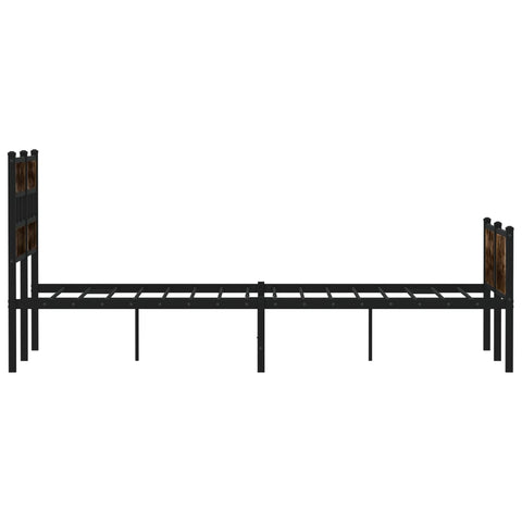 vidaXL Bed Frame without Mattress Smoked Oak 120x190 cm Small Double Engineered Wood