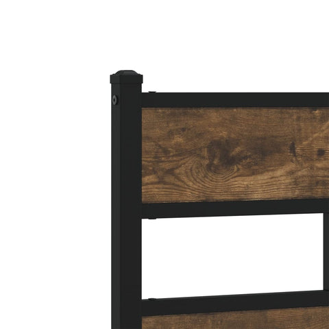 vidaXL Bed Frame without Mattress Smoked Oak 120x190 cm Small Double Engineered Wood