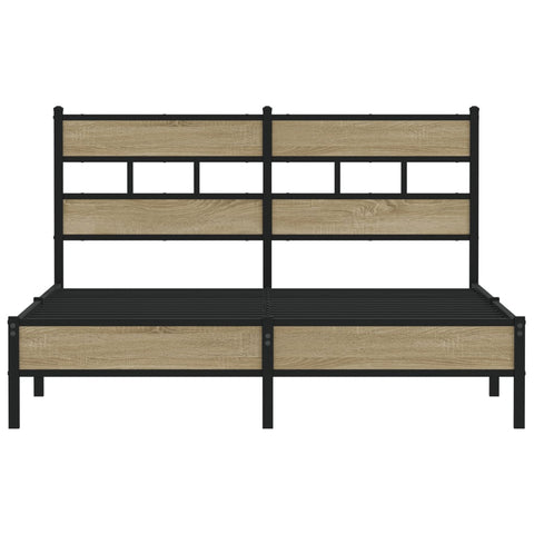 vidaXL Bed Frame without Mattress Sonoma Oak 137x190 cm Engineered Wood