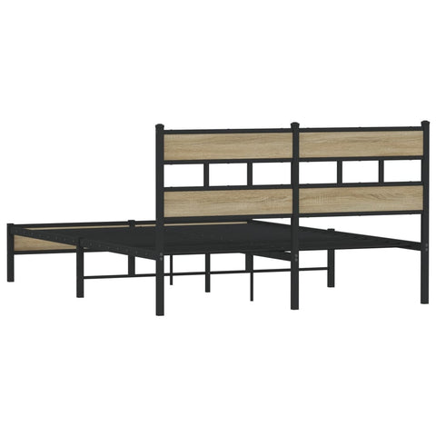 vidaXL Bed Frame without Mattress Sonoma Oak 137x190 cm Engineered Wood