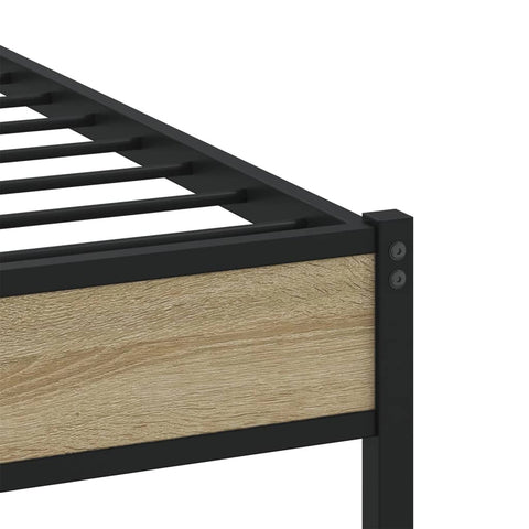 vidaXL Metal Bed Frame without Mattress Sonoma Oak 90x200 cm