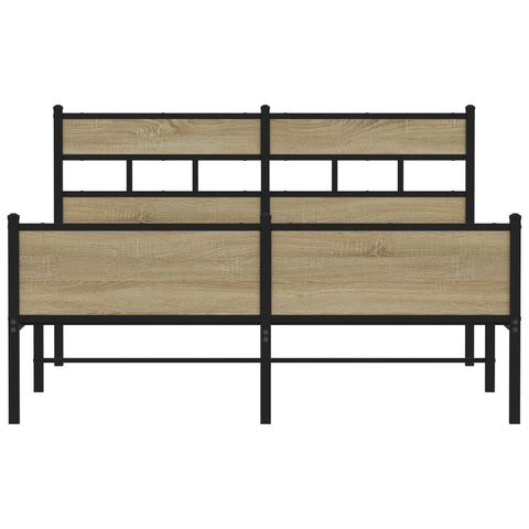 vidaXL Bed Frame without Mattress Sonoma Oak 140x200 cm Engineered Wood