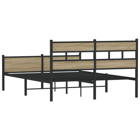 vidaXL Bed Frame without Mattress Sonoma Oak 140x200 cm Engineered Wood