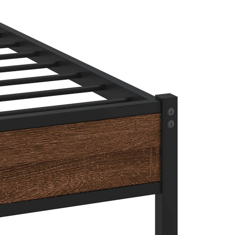 vidaXL Bed Frame without Mattress Brown Oak 100x200 cm Engineered Wood