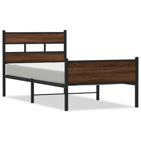 vidaXL Bed Frame without Mattress Brown Oak 80x200 cm Engineered Wood