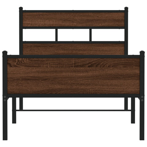 vidaXL Bed Frame without Mattress Brown Oak 80x200 cm Engineered Wood