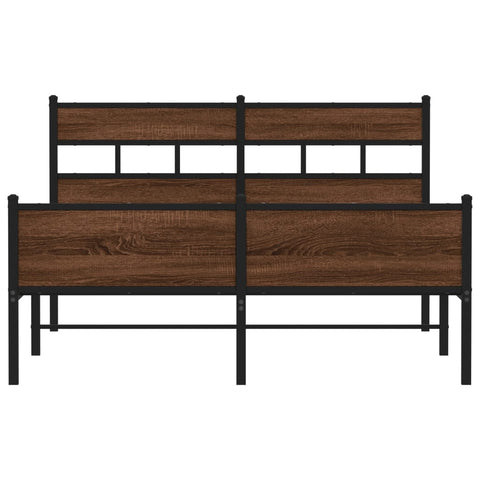 vidaXL Bed Frame without Mattress Brown Oak 140x200 cm Engineered Wood