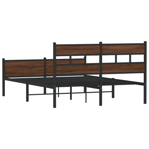 vidaXL Bed Frame without Mattress Brown Oak 140x200 cm Engineered Wood