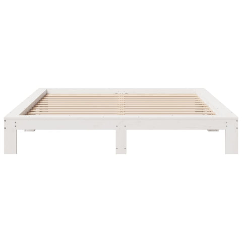 vidaXL Bed Frame without Mattress White 200x200 cm Solid Wood Pine