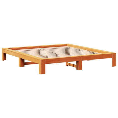 vidaXL Bed Frame without Mattress Wax Brown 200x200 cm Solid Wood Pine