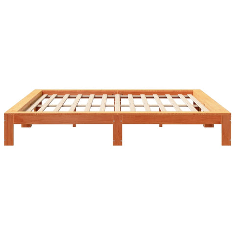 vidaXL Bed Frame without Mattress Wax Brown 200x200 cm Solid Wood Pine