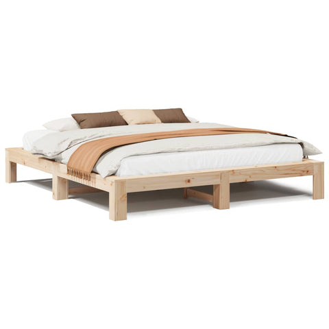 vidaXL Bed Frame without Mattress 180x200 cm Super King Solid Wood Pine