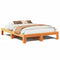 vidaXL Bed Frame without Mattress Wax Brown 150x200 cm King Size Solid Wood Pine