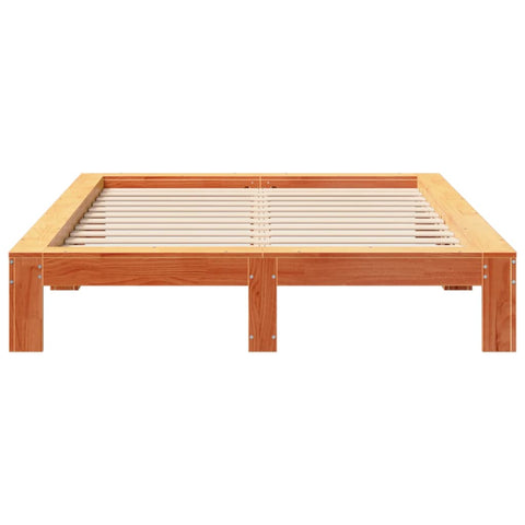 vidaXL Bed Frame without Mattress Wax Brown 150x200 cm King Size Solid Wood Pine