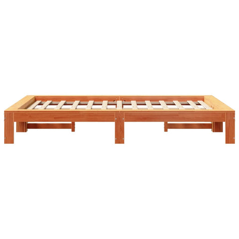 vidaXL Bed Frame without Mattress Wax Brown 120x200 cm Solid Wood Pine