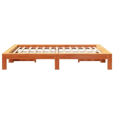 vidaXL Bed Frame without Mattress Wax Brown 140x190 cm Solid Wood Pine