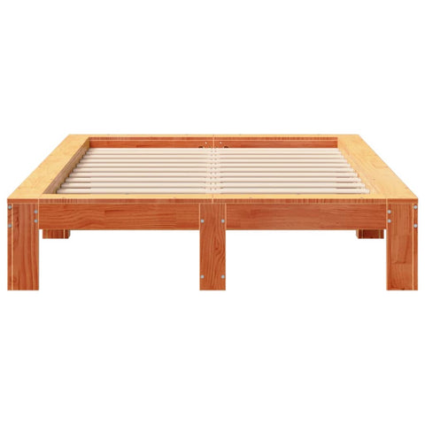 vidaXL Bed Frame without Mattress Wax Brown 120x190 cm Small Double Solid Wood Pine