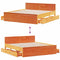 vidaXL Bed Frame without Mattress with Headboard Wax Brown 200x200 cm Solid Wood Pine