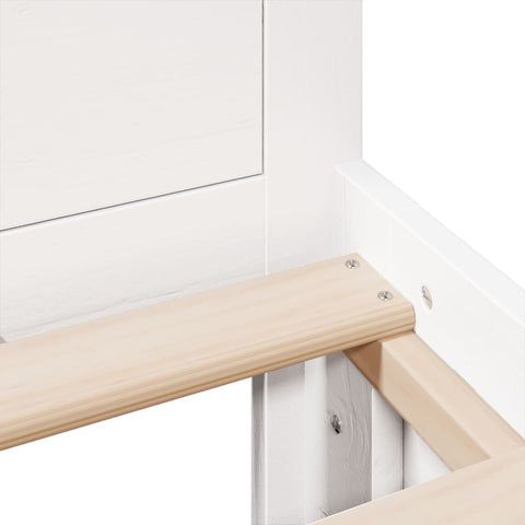 vidaXL Bed Frame without Mattress with Headboard White 180x200 cm Super King Solid Wood Pine
