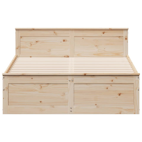 vidaXL Bed Frame without Mattress with Headboard 160x200 cm Solid Wood Pine