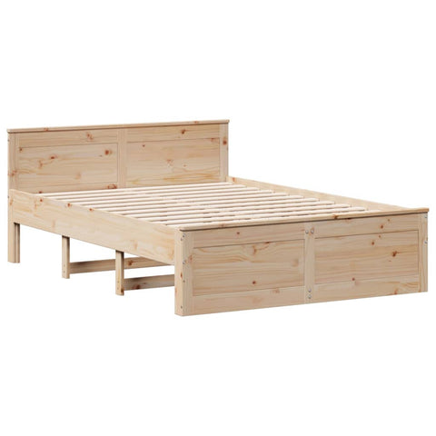 vidaXL Bed Frame without Mattress with Headboard 160x200 cm Solid Wood Pine