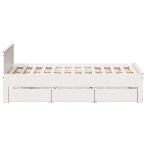vidaXL Bed Frame without Mattress with Headboard White 160x200 cm Solid Wood Pine