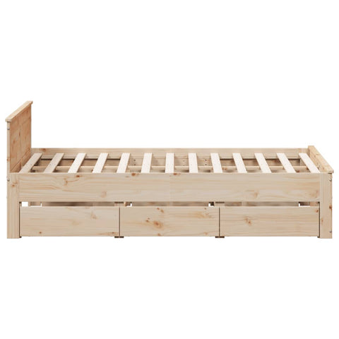 vidaXL Bed Frame without Mattress with Headboard 150x200 cm King Size Solid Wood Pine