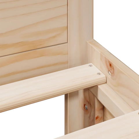 vidaXL Bed Frame without Mattress with Headboard 150x200 cm King Size Solid Wood Pine