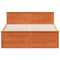 vidaXL Bed Frame without Mattress with Headboard Wax Brown 150x200 cm King Size Solid Wood Pine