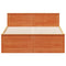 vidaXL Bed Frame without Mattress with Headboard Wax Brown 140x200 cm Solid Wood Pine