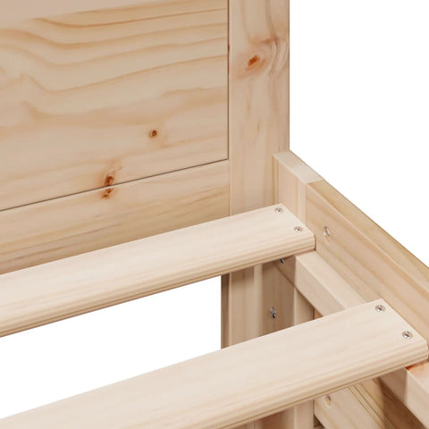 vidaXL Bed Frame without Mattress with Headboard 90x200 cm Solid Wood Pine
